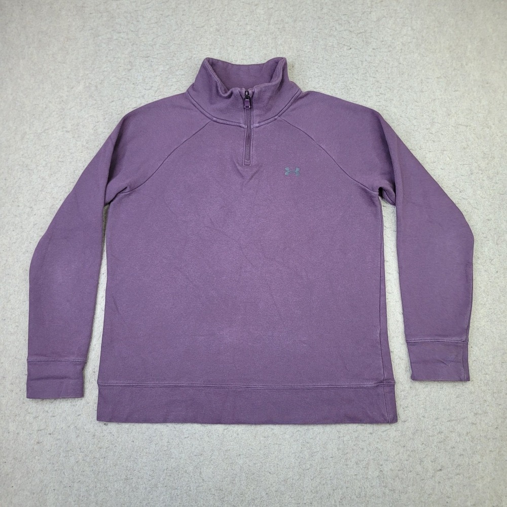Under Armour Heat Gear 1/4 Zip Pullover‎ Mens M Purple Sweater Mock Neck
